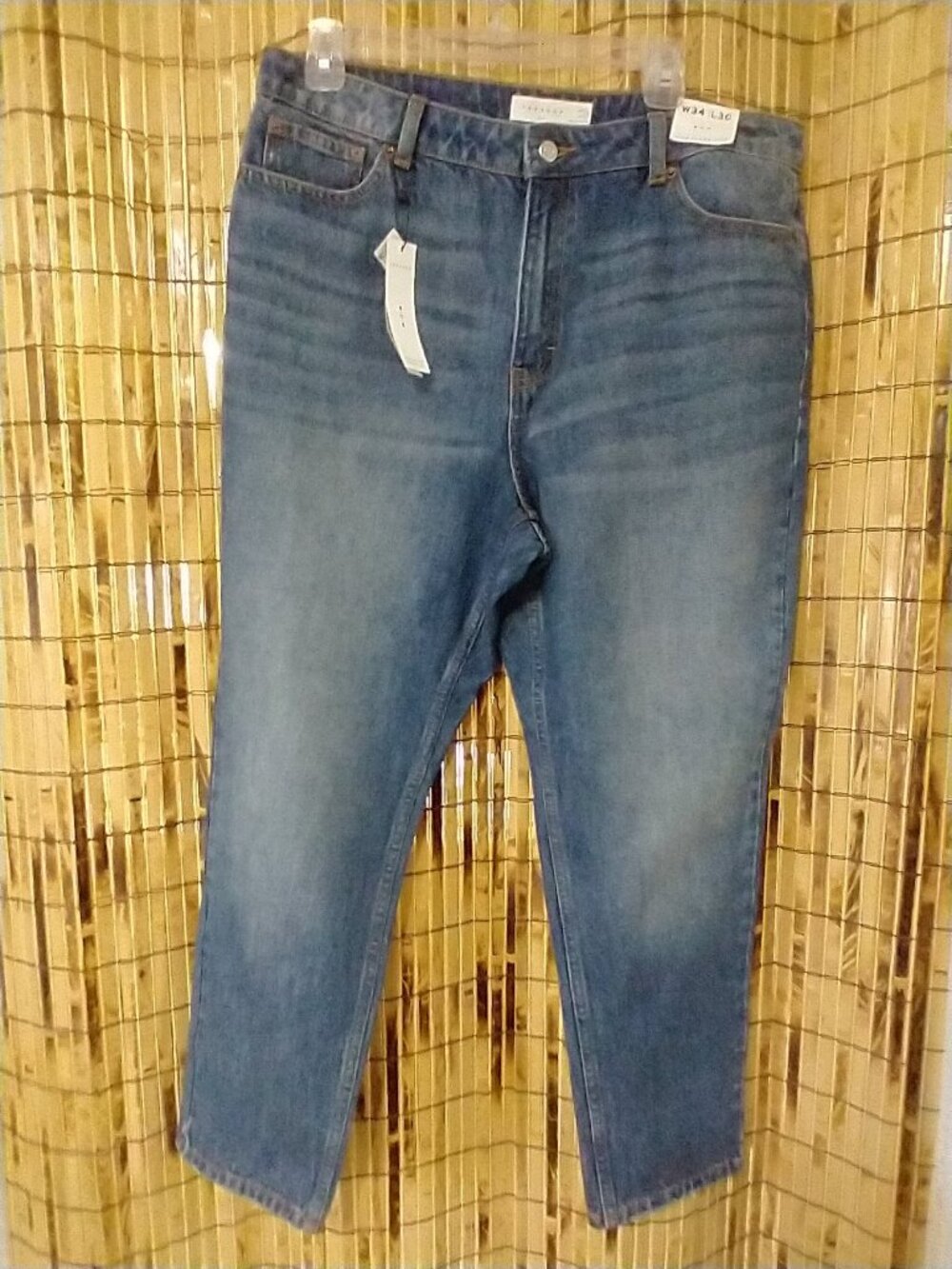 Topshop NWT Mom High Waisted Tapered Leg Blue Jeans Size W34 L30 US 12